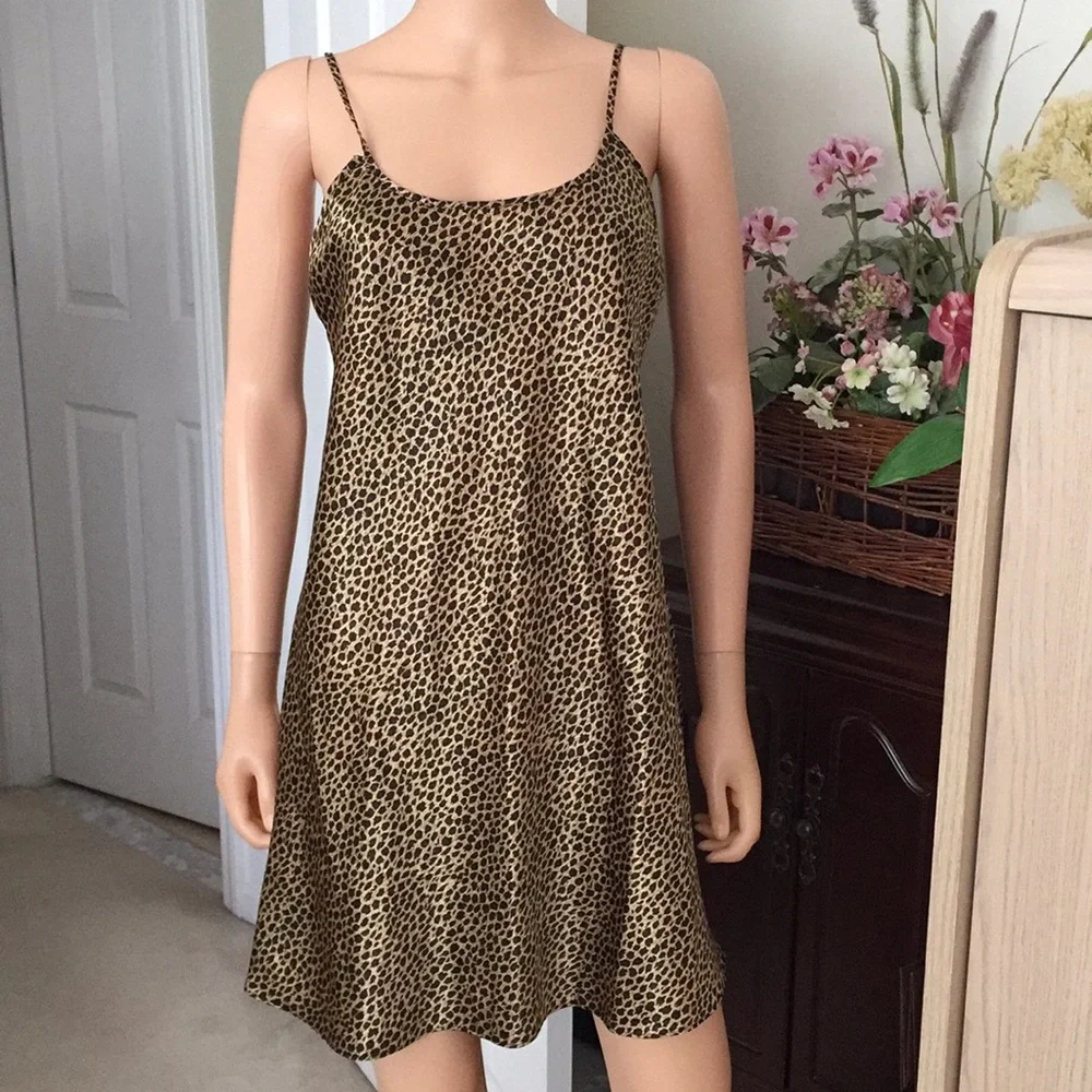 Vintage Animal Print Soft Silky Slip Dress